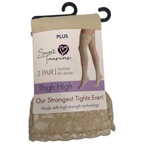 Lace Top Sheer Thigh High Stockings Plus